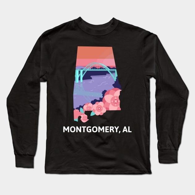Montgomery, AL Long Sleeve T-Shirt by A Reel Keeper
